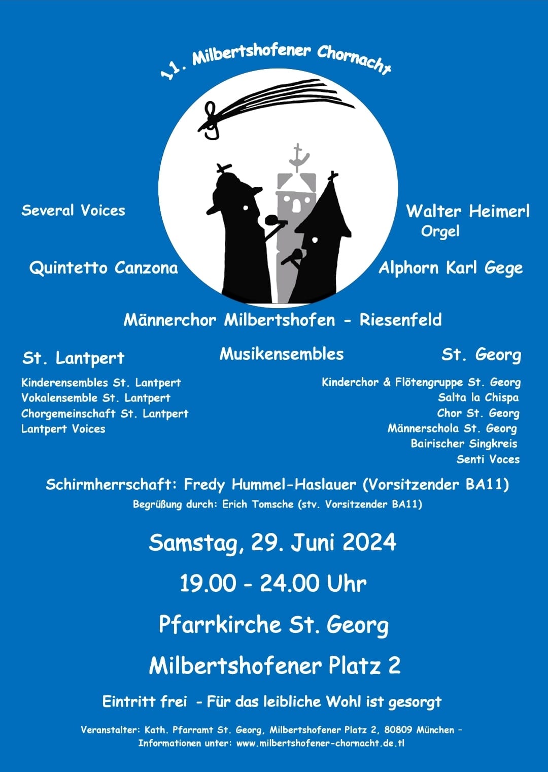Plakat der 11. Milbertshofener Chornacht (St. Georg)